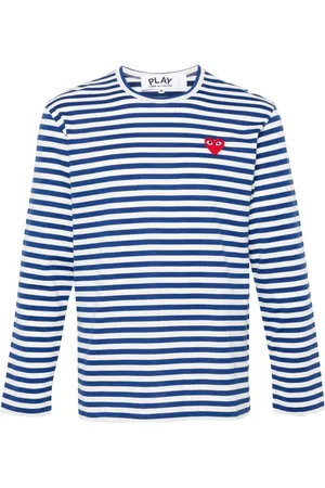 Comme des Garçons Stribet skjorte med hjertemærke