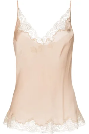 CARINE GILSON Calais camisole i silke med blonder