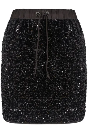 Emporio Armani Kort pailletudsmykket tweed-nederdel
