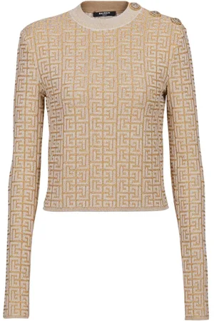 Balmain Strikket top med labyrinth-mønster