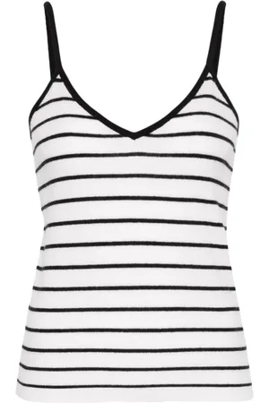 Allude Finstrikket top med striber