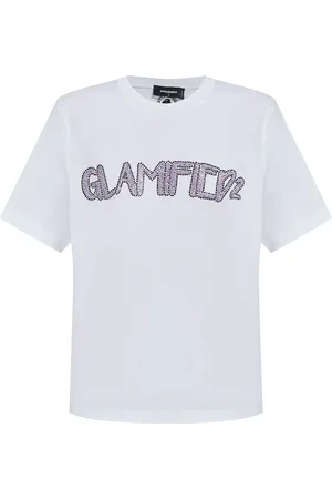 Dsquared2 T-shirt med rhinstenudsmykning