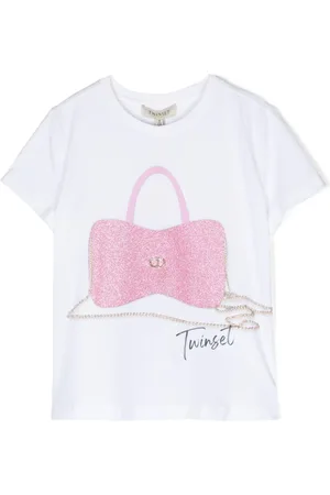 Twin-Set T-shirt med grafisk tryk og rund hals