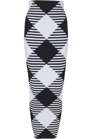 Balmain Ginghamternet mellemlang nederdel
