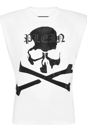 Philipp Plein Skull tanktop med rhinstenudsmykning
