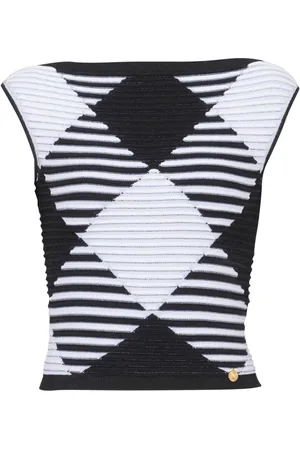 Balmain Cropped top med gingham-mønster