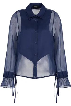 Giorgio Armani Semi-gennemsigtig top med lange ærmer