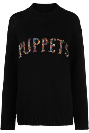 Puppets and Puppets Kraftig sweater i uldblanding med broderi