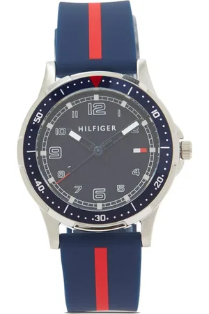 Tommy Hilfiger 34mm stribet ur med silikonerem