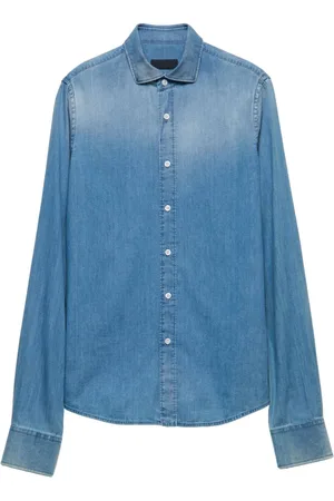Prada Denimskjorte med trekantet logo