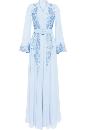Saiid Kobeisy Kaftan-kjole med blomsterbroderi og perler