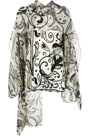 F.R.S For Restless Sleepers Silkebluse med grafisk tryk