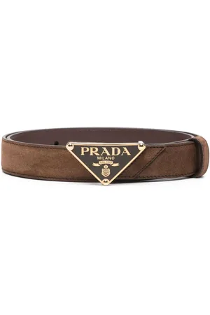 Prada Bælte med trekantet logo i emalje