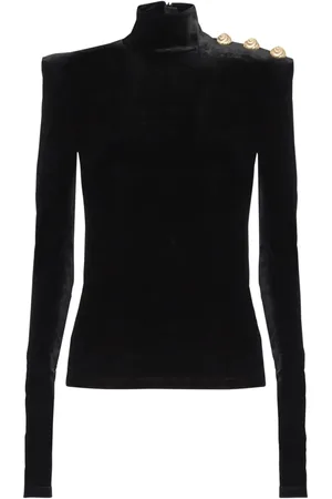 Balmain Langærmet top med høj hals