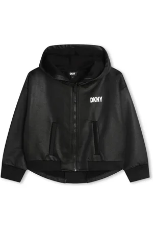 DKNY Jakke med logo-applikation og hætte