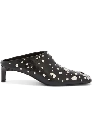 Jil Sander 45mm mules i læder med nittedetalje