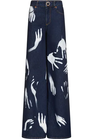 AREA Jeans med brede ben og håndtryk