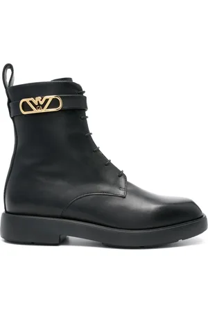 Emporio Armani Læderstøvler med ørnelogo