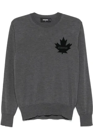 Dsquared2 D2 leaf sweater med rund hals