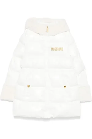 Moschino Trenchcoat med logobroderi og hætte