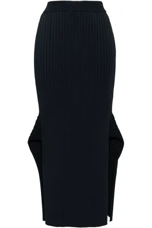 Stella McCartney Ribbet mellemlang nederdel med svaj og slids