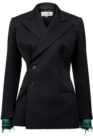 Maison Margiela Blazer i twill med logomærke