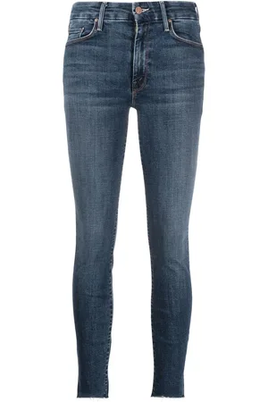 Mother Skinny-jeans med slitageeffekt