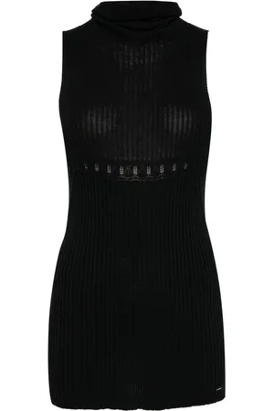 CHANEL Ribstrikket top uden ærmer fra 2003