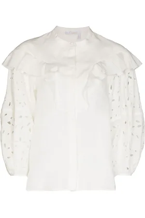 Chloé Frynset bluse i broderie-anglaise