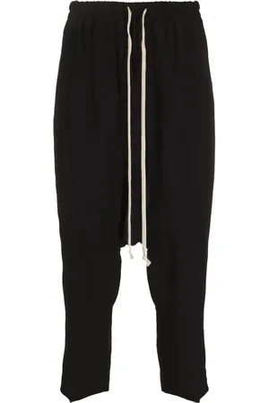 Rick Owens Cropped bukser med sænket skridt og løbesnor