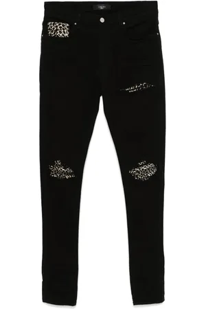 AMIRI Jeans med leoparddetalje