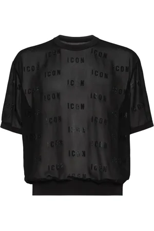 Dsquared2 T-shirt med logo-applikation og mesh