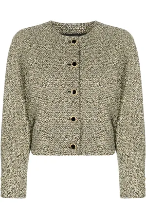Alessandra Rich Tweed-jakke med pailletudsmykning
