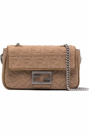 Fendi Medium tekstureret Baguette-taske med logo
