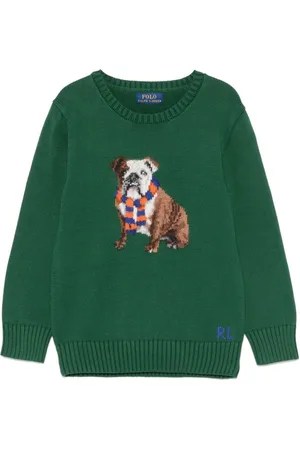 Ralph Lauren Intarsiastrikket sweater med hundemotiv