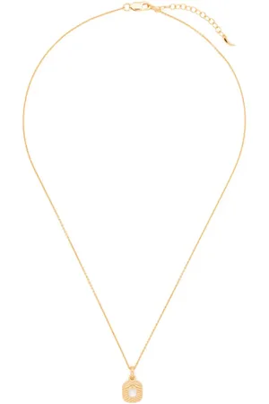 Missoma Engraved square mini pendant necklace