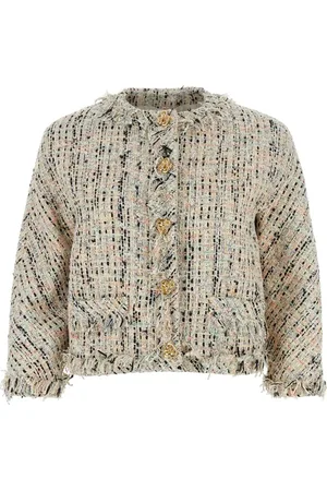 Alexander McQueen Tweed-jakke med frynser
