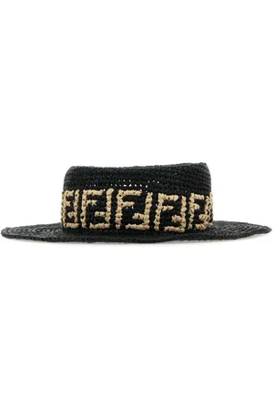 Fendi Hat i bast med monogram-mønster