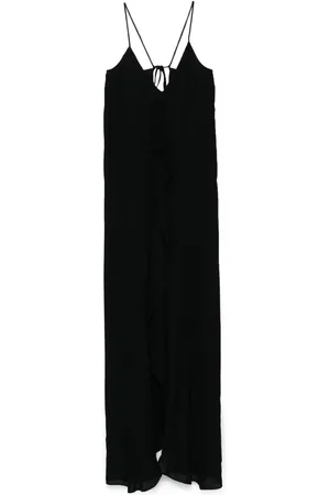 Jil Sander Lang kjole med flæsedetaljer