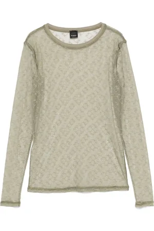Pinko T-shirt med monogram og blonde