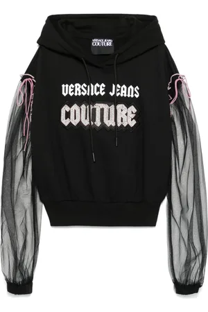 VERSACE Hættetrøje med udsmykket gotisk logo