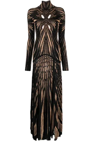 Roberto Cavalli Lang kjole med udskæringsdetalje