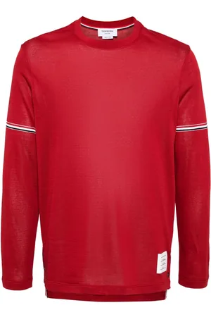 Thom Browne Stribet T-shirt i bomuld