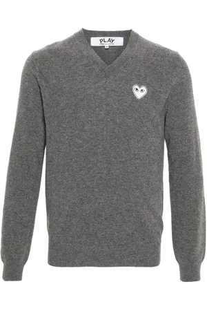 Comme des Garçons Uldtrøje med meleret effekt og hjertemærke