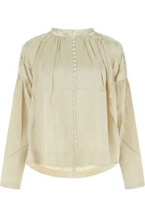CO Bluse med ruchet detalje og rund hals