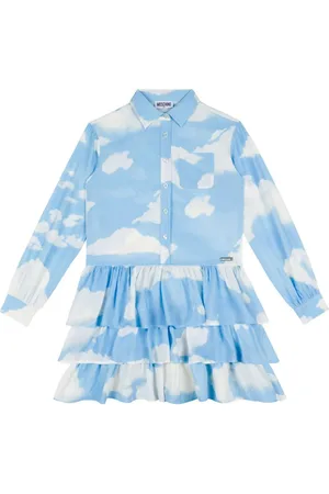 Moschino Skjortekjole med flæser og skytryk