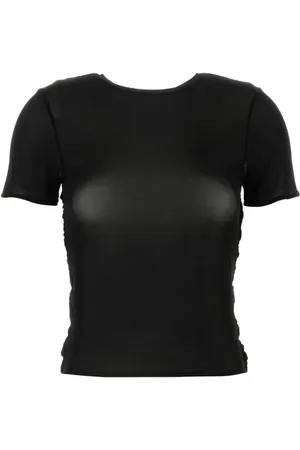 MAGDA BUTRYM T-shirt i mesh med ruche