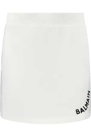Balmain Intarsiastrikket nederdel med logo