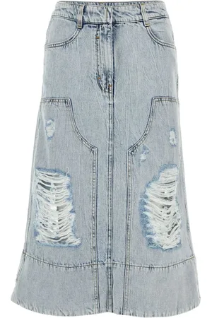 Givenchy Denimnederdel med slitageeffekt