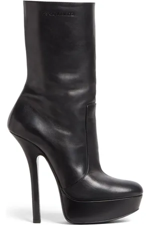 Dsquared2 120mm læderstøvler med præget logo